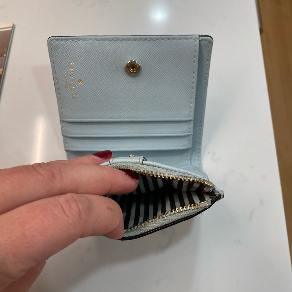 Kate Spade Wallet- light blue, used, like new- the perfect size! - Picture 5 of 8